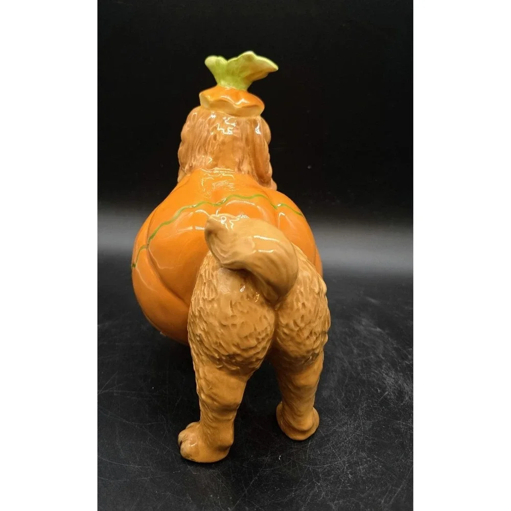 Blue Sky Clayworks Heather Goldminc Ceramic Dog In Pumpkin Costume Figurine
